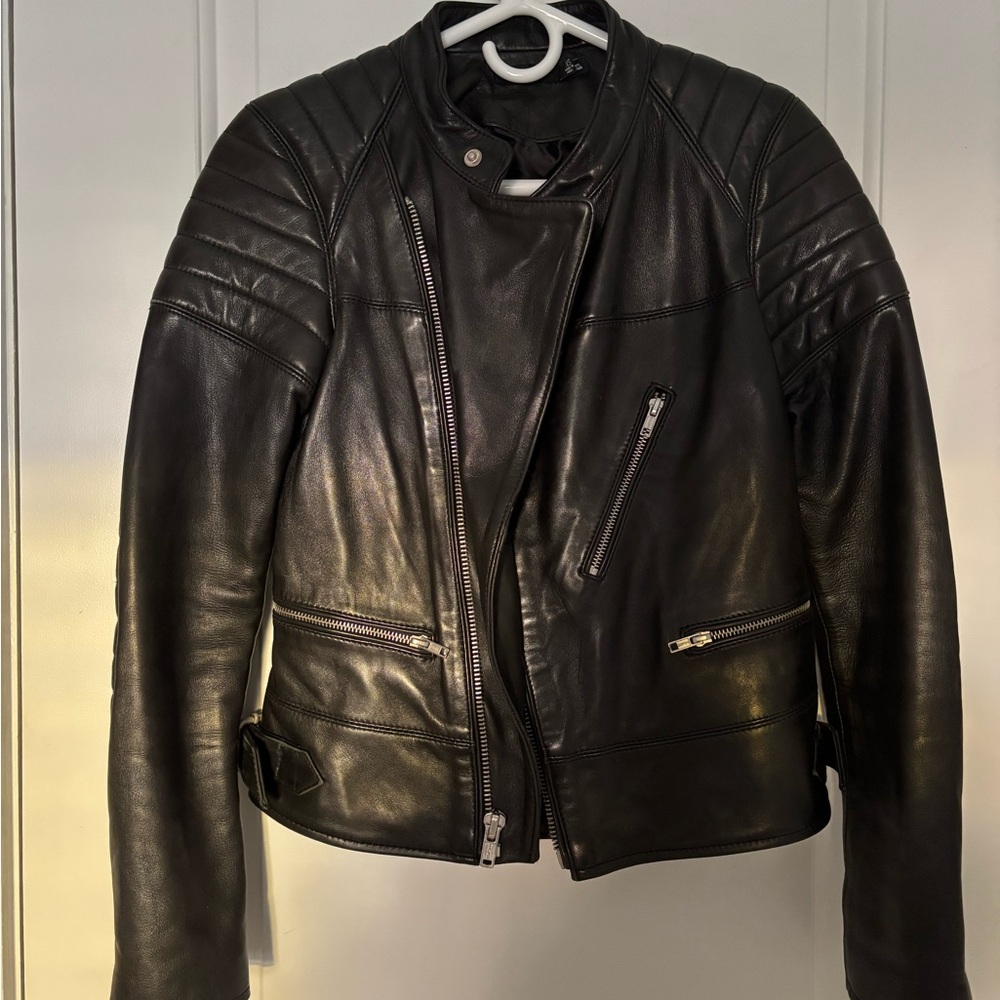 BLK DNM Quilted Black Leather Jacket